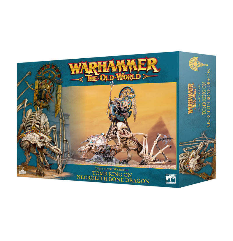 Warhammer the Old World Tomb Kings of Khemri Tomb King on Necrolith Bone Dragon